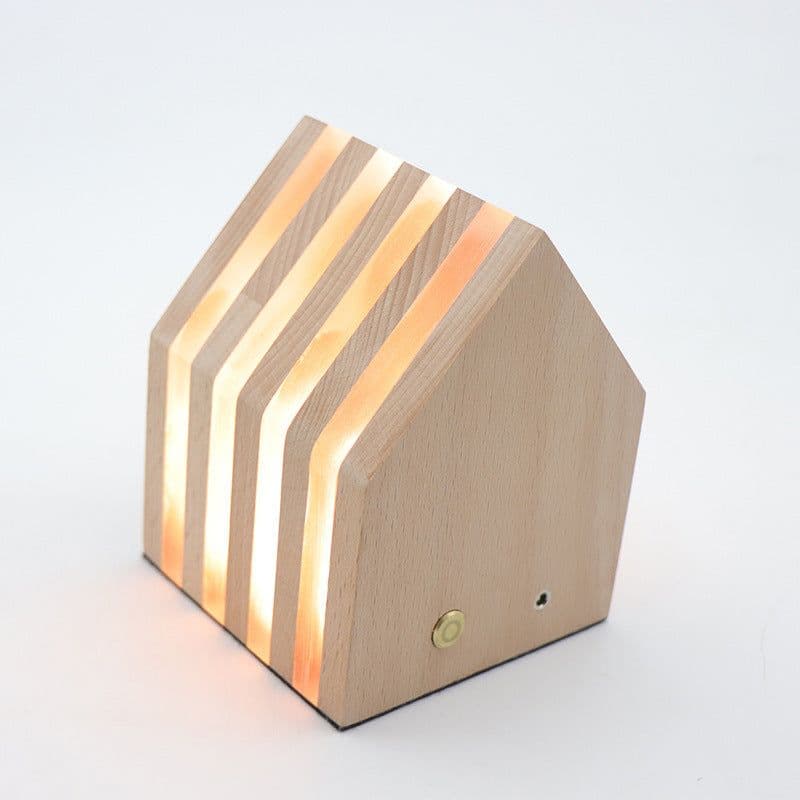 image-Ins Nordic Girl Heart Shooting Props Wooden Rechargeable LED Night Light