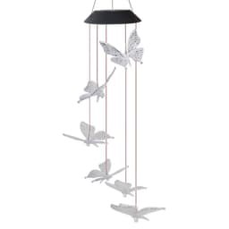 image-Color Changing Solar Power Wind Chime Crystal Ball Hummingbird Butterfly Waterproof Outdoor Windchime Light For Patio Yard Garde