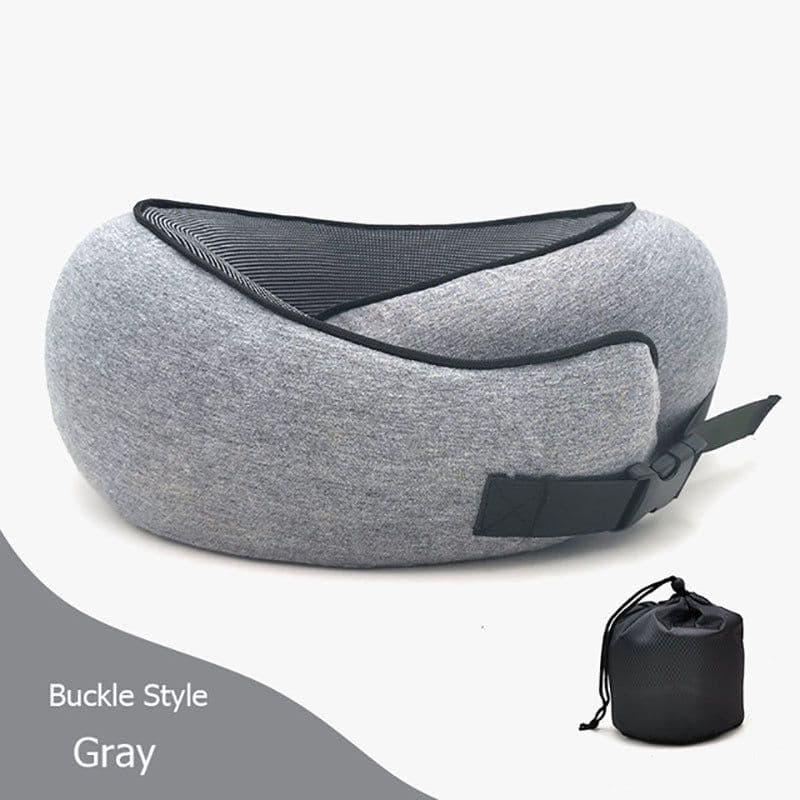 image-Travel Neck Pillow Non-Deformed Airplane Pillow Travel Neck Cushion Durable U-Shaped Travel Memory Cotton Nap Neck Pillow