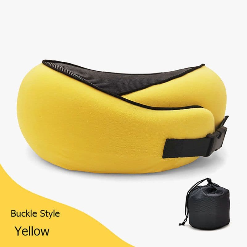 image-Travel Neck Pillow Non-Deformed Airplane Pillow Travel Neck Cushion Durable U-Shaped Travel Memory Cotton Nap Neck Pillow