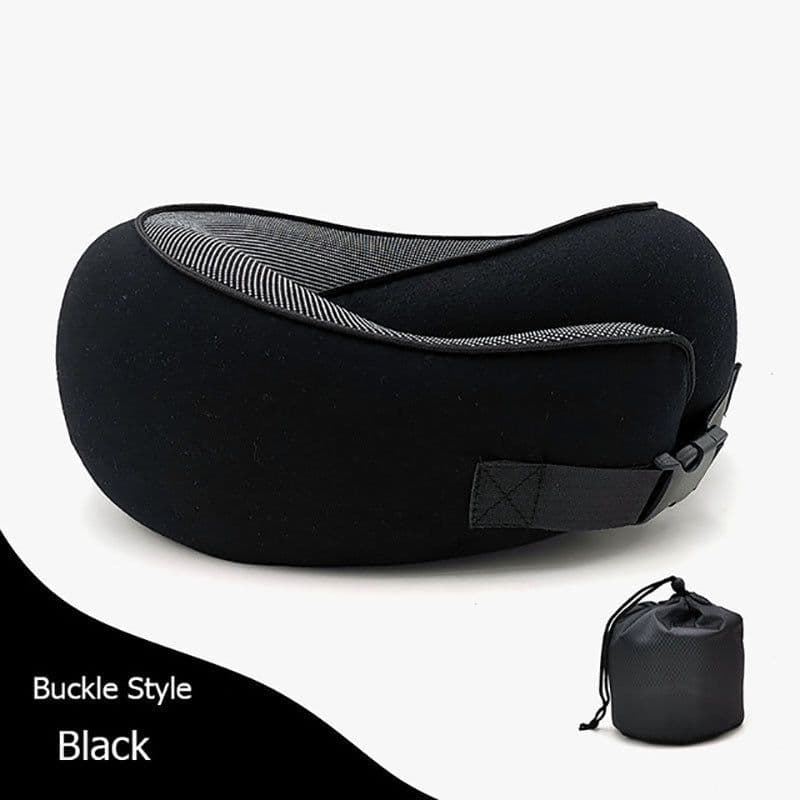 image-Travel Neck Pillow Non-Deformed Airplane Pillow Travel Neck Cushion Durable U-Shaped Travel Memory Cotton Nap Neck Pillow