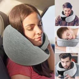 image-Travel Neck Pillow Non-Deformed Airplane Pillow Travel Neck Cushion Durable U-Shaped Travel Memory Cotton Nap Neck Pillow