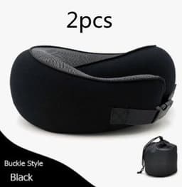 image-Travel Neck Pillow Non-Deformed Airplane Pillow Travel Neck Cushion Durable U-Shaped Travel Memory Cotton Nap Neck Pillow