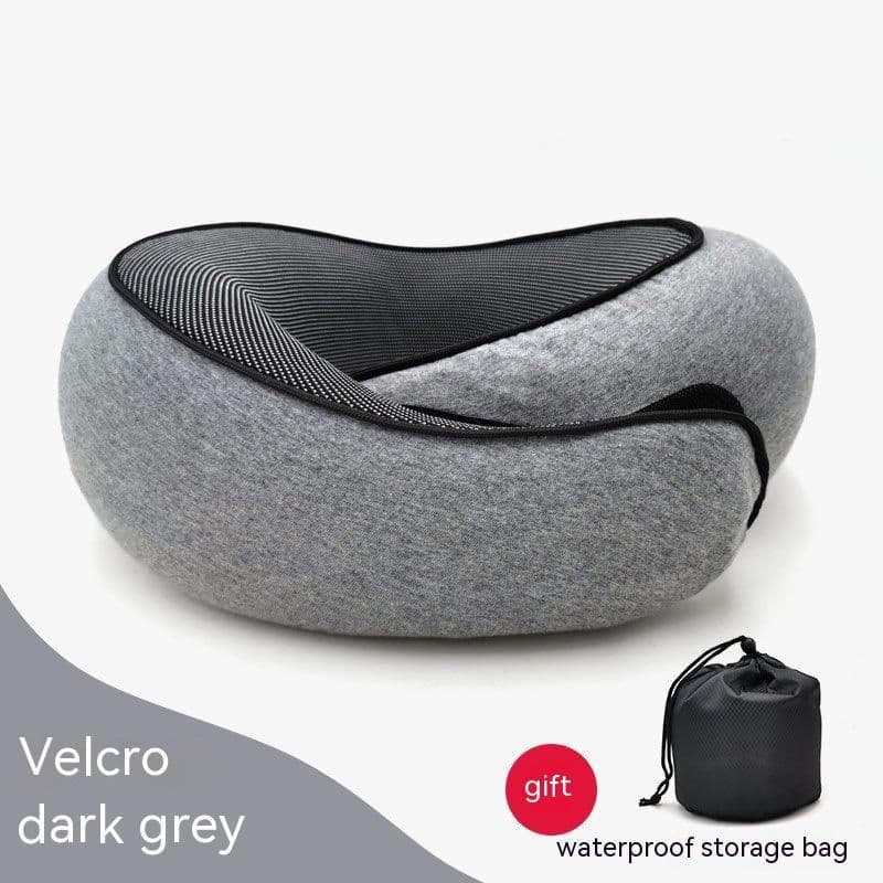 image-Travel Neck Pillow Non-Deformed Airplane Pillow Travel Neck Cushion Durable U-Shaped Travel Memory Cotton Nap Neck Pillow