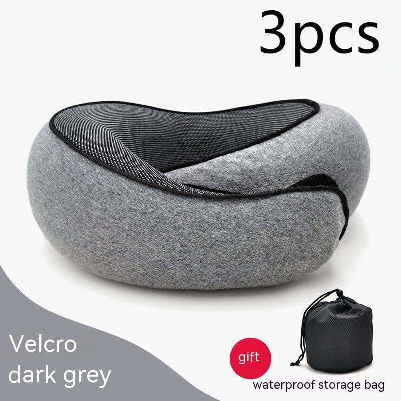 image-Travel Neck Pillow Non-Deformed Airplane Pillow Travel Neck Cushion Durable U-Shaped Travel Memory Cotton Nap Neck Pillow