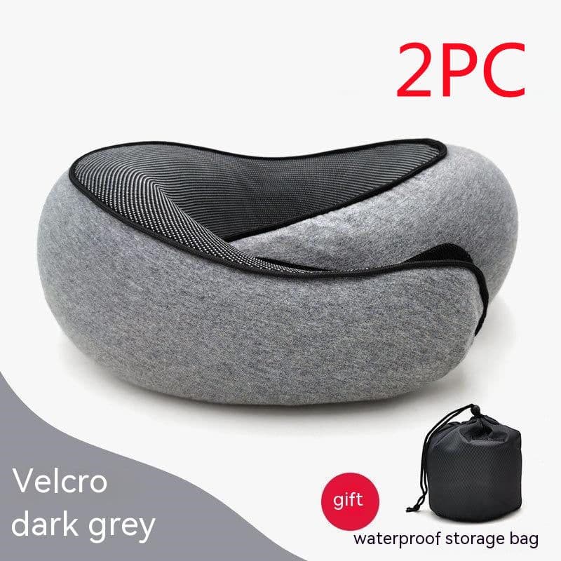 image-Travel Neck Pillow Non-Deformed Airplane Pillow Travel Neck Cushion Durable U-Shaped Travel Memory Cotton Nap Neck Pillow
