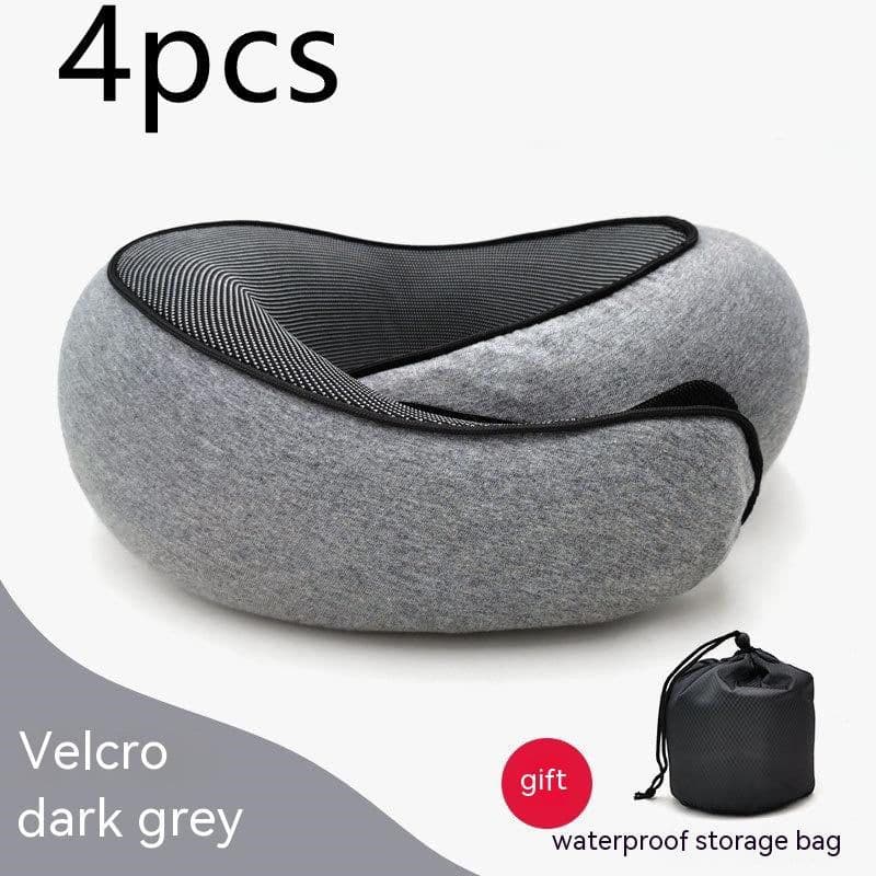image-Travel Neck Pillow Non-Deformed Airplane Pillow Travel Neck Cushion Durable U-Shaped Travel Memory Cotton Nap Neck Pillow
