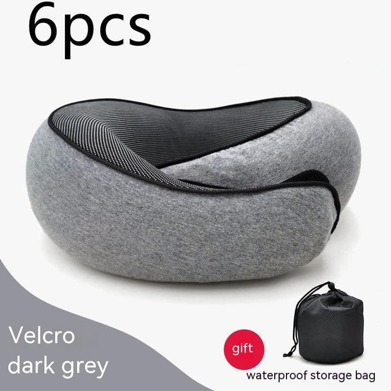 image-Travel Neck Pillow Non-Deformed Airplane Pillow Travel Neck Cushion Durable U-Shaped Travel Memory Cotton Nap Neck Pillow