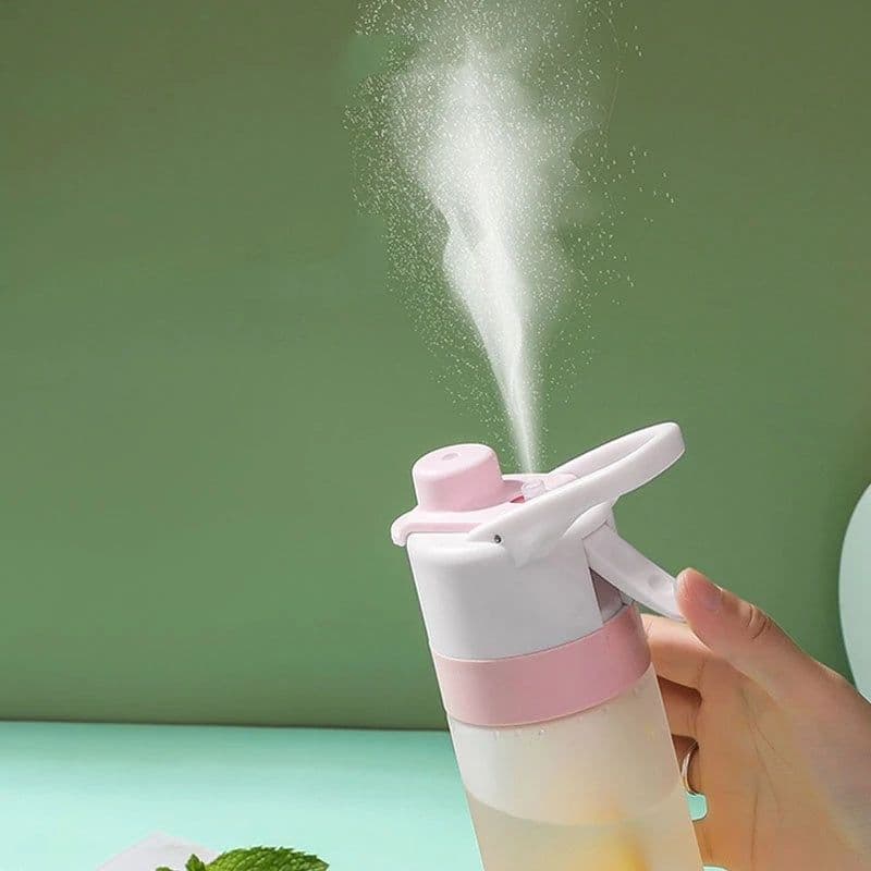 image-Spray Water Bottle For Girls Outdoor Sport Fitness Water Cup Large Capacity Spray Bottle Drinkware Travel Bottles Kitchen Gadgets