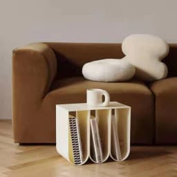 image-Living Room Floor Storage Shelf Books And Newspapers