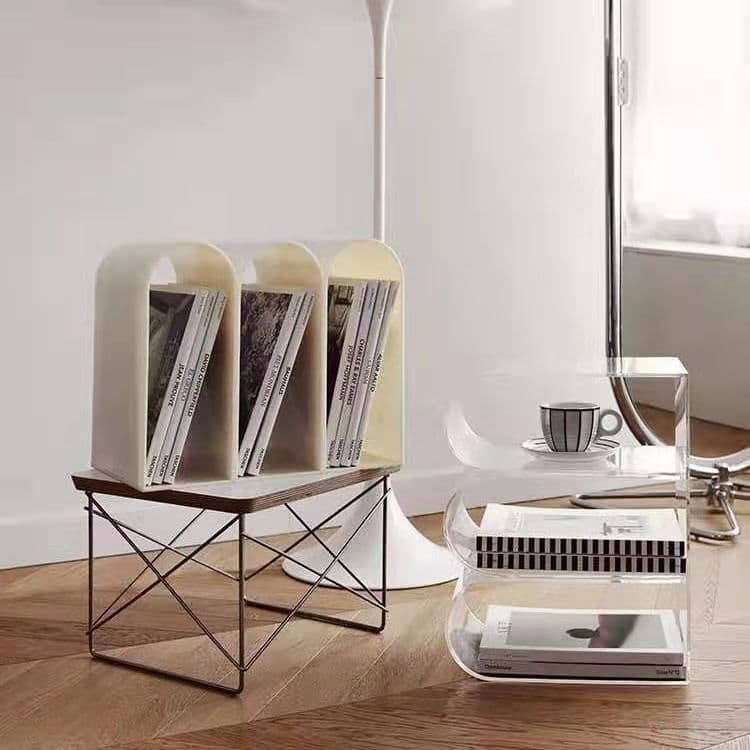 image-Living Room Floor Storage Shelf Books And Newspapers