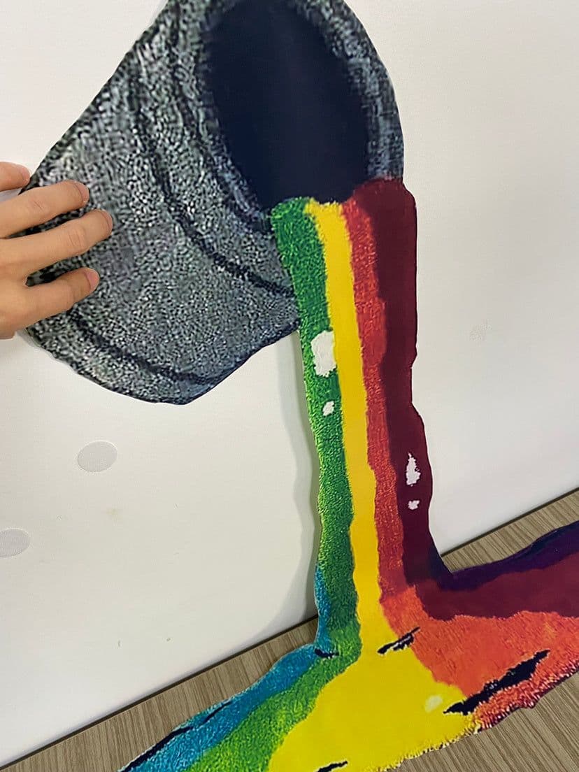 image-Rainbow 3D Creative Carpet Wall Hanging Decor Rainbow Floor Mats Bedroom Living Room Kids Room Carpet Rugs Bedside Pad Doormat
