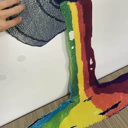 image-Rainbow 3D Creative Carpet Wall Hanging Decor Rainbow Floor Mats Bedroom Living Room Kids Room Carpet Rugs Bedside Pad Doormat
