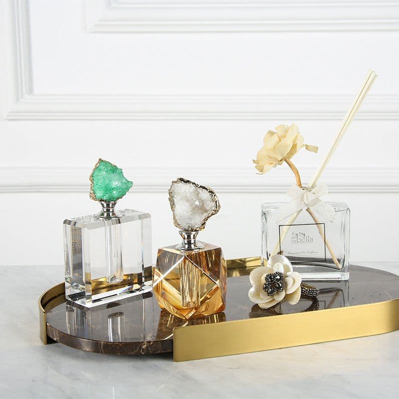 image-Fashion Electroplating Light Luxury Agate Perfume Bottle
