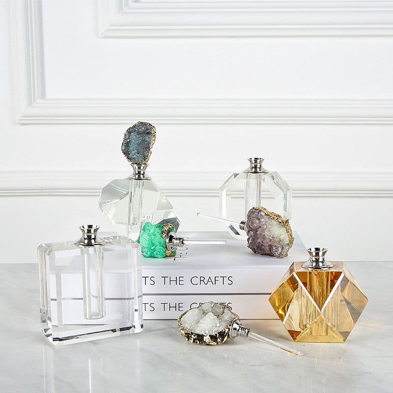 image-Fashion Electroplating Light Luxury Agate Perfume Bottle