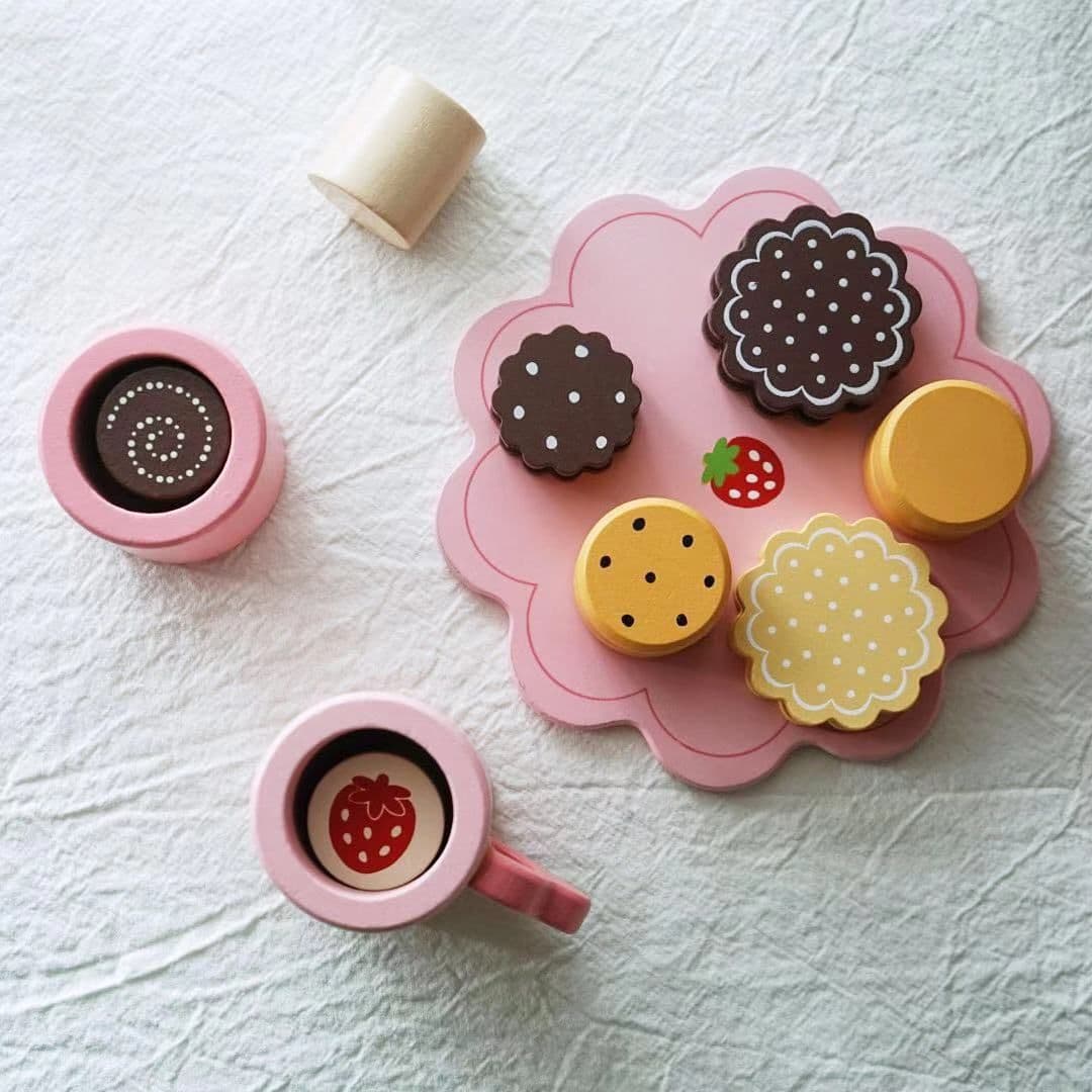 image-Teapot Birthday Cake Coffee Machine Wooden Kids Toys