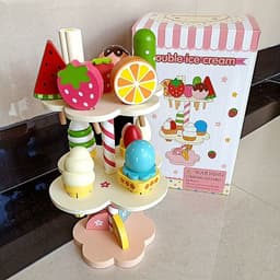 image-Teapot Birthday Cake Coffee Machine Wooden Kids Toys