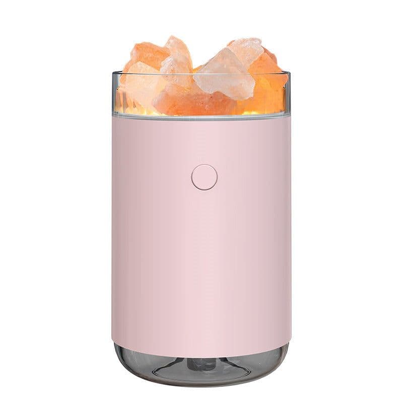 image-Air Humidifier Crystal Salt Stone Desktop Aromatherapy Essential Oil Ultrasonic Diffuser With LED Lamp Bedroom Home Humidifier