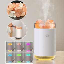 image-Air Humidifier Crystal Salt Stone Desktop Aromatherapy Essential Oil Ultrasonic Diffuser With LED Lamp Bedroom Home Humidifier