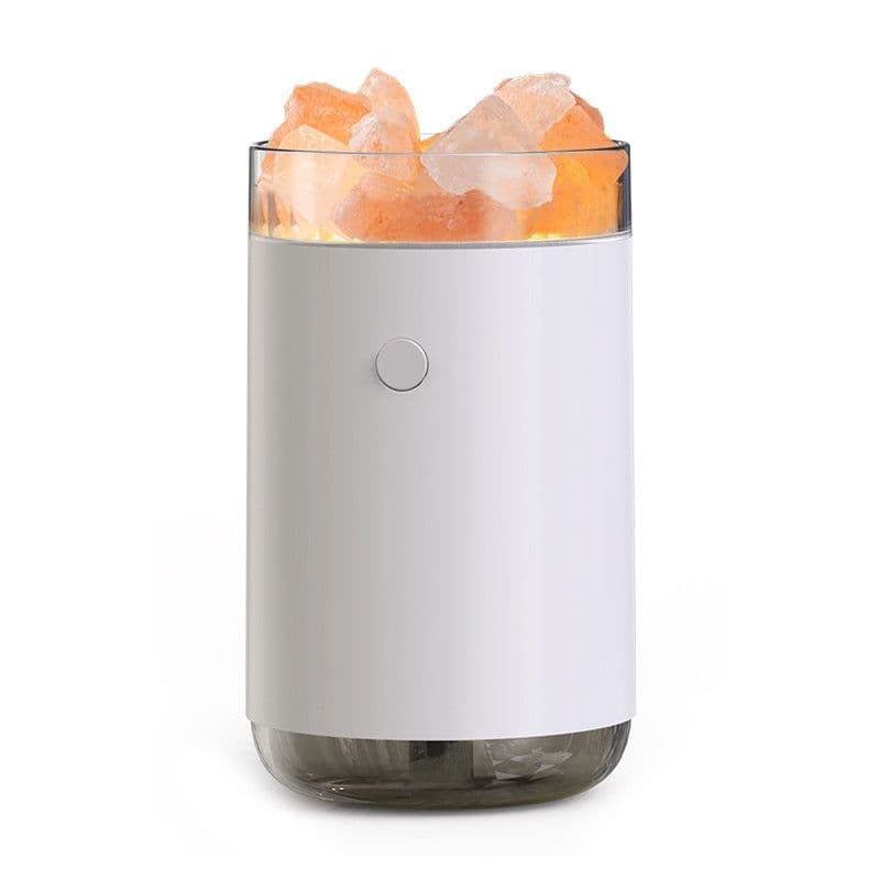 image-Air Humidifier Crystal Salt Stone Desktop Aromatherapy Essential Oil Ultrasonic Diffuser With LED Lamp Bedroom Home Humidifier