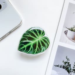image-Cute Green Leaves Smartphone Holder Finger Stand Support For Phone Handband