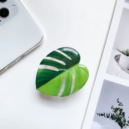 image-Cute Green Leaves Smartphone Holder Finger Stand Support For Phone Handband