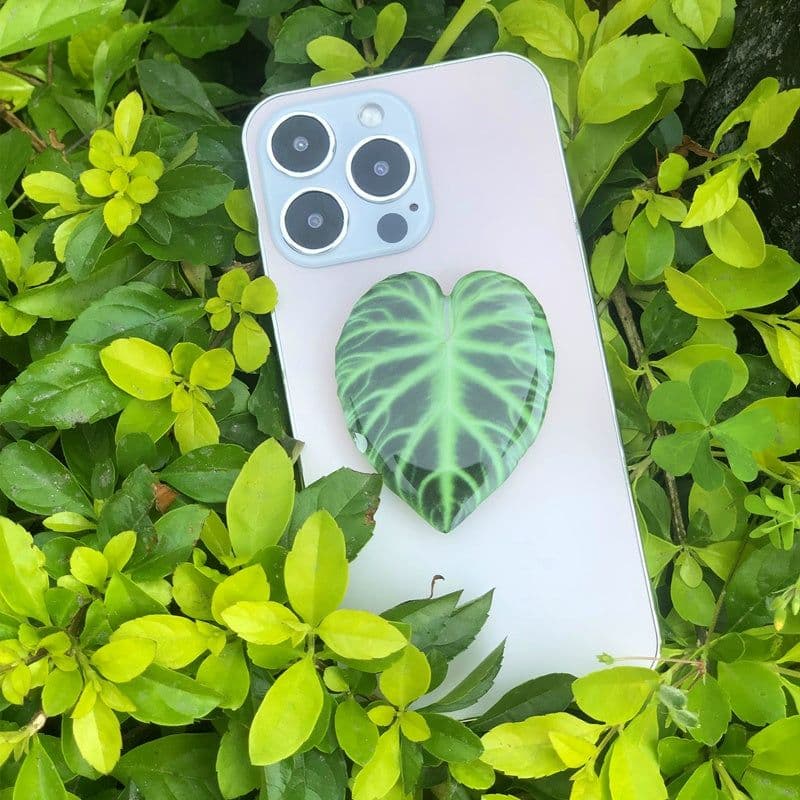 image-Cute Green Leaves Smartphone Holder Finger Stand Support For Phone Handband