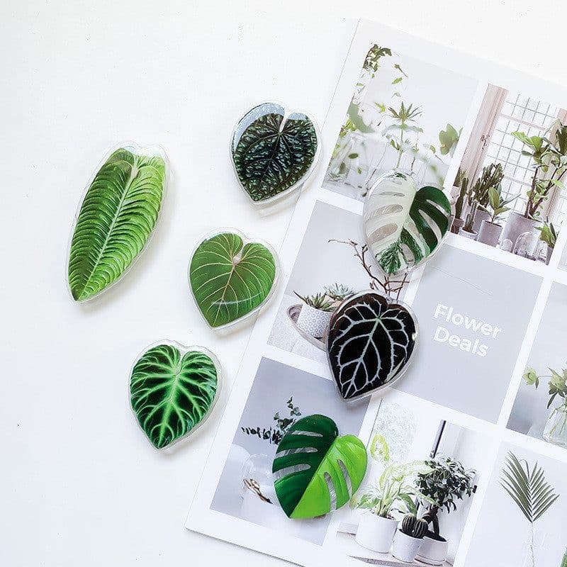 image-Cute Green Leaves Smartphone Holder Finger Stand Support For Phone Handband