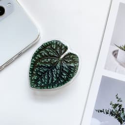 image-Cute Green Leaves Smartphone Holder Finger Stand Support For Phone Handband
