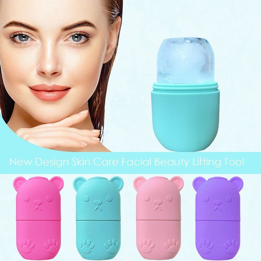 image-Ice Face Roller Ice Face Mould Ice Holder For Face Ice Stick Beauty Facial Icing Roller Skin Care Silicone Face Ice Cube Icing Tool Ice Sphere For Brighten Remove Lines