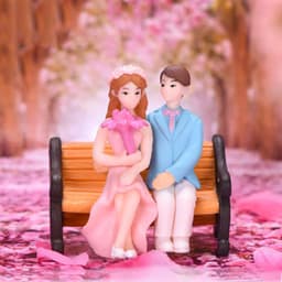 image-Dress Stool Couple Plastic Ornament Gardening Accessories Bonsai