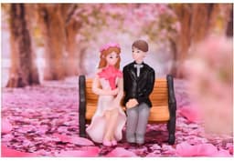 image-Dress Stool Couple Plastic Ornament Gardening Accessories Bonsai