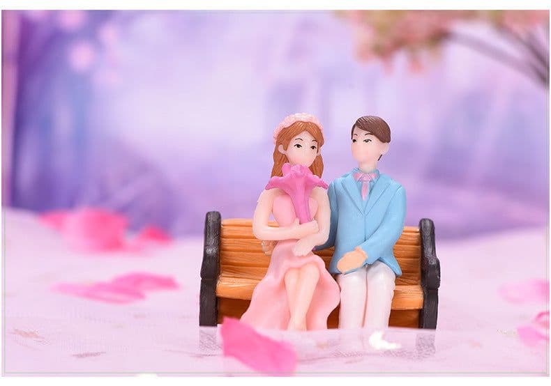 image-Dress Stool Couple Plastic Ornament Gardening Accessories Bonsai