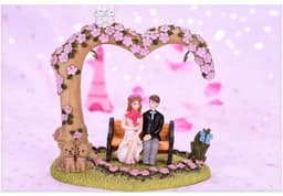 image-Dress Stool Couple Plastic Ornament Gardening Accessories Bonsai