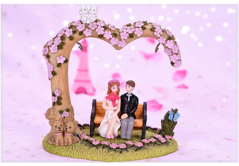 image-Dress Stool Couple Plastic Ornament Gardening Accessories Bonsai