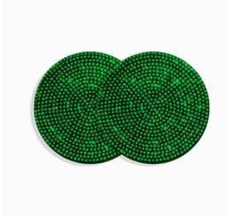 image-Bling Car Coasters For Cup Holder 2 Pack Universal Anti Slip Silicone Cup Holder Insert Crystal Rhinestone Car Interior Accessories