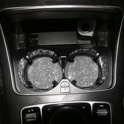 image-Bling Car Coasters For Cup Holder 2 Pack Universal Anti Slip Silicone Cup Holder Insert Crystal Rhinestone Car Interior Accessories