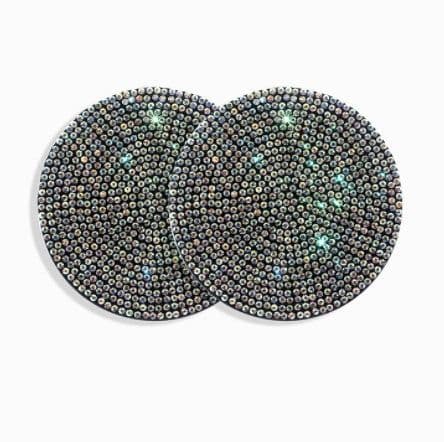 image-Bling Car Coasters For Cup Holder 2 Pack Universal Anti Slip Silicone Cup Holder Insert Crystal Rhinestone Car Interior Accessories