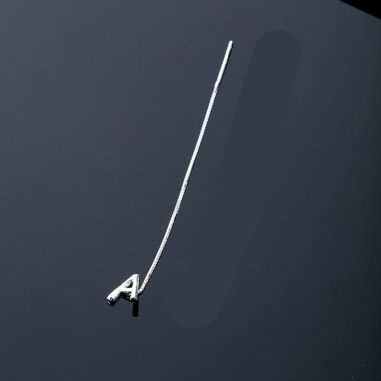 image-Fashion Jewelry 925 Sterling Silver 26 Letters Drop Earrings For Women Classic English Minimalism Student Earring Friends Party Jewelry Gift