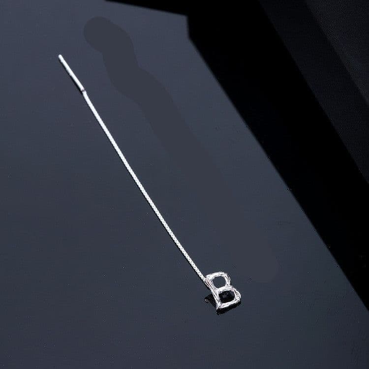 image-Fashion Jewelry 925 Sterling Silver 26 Letters Drop Earrings For Women Classic English Minimalism Student Earring Friends Party Jewelry Gift