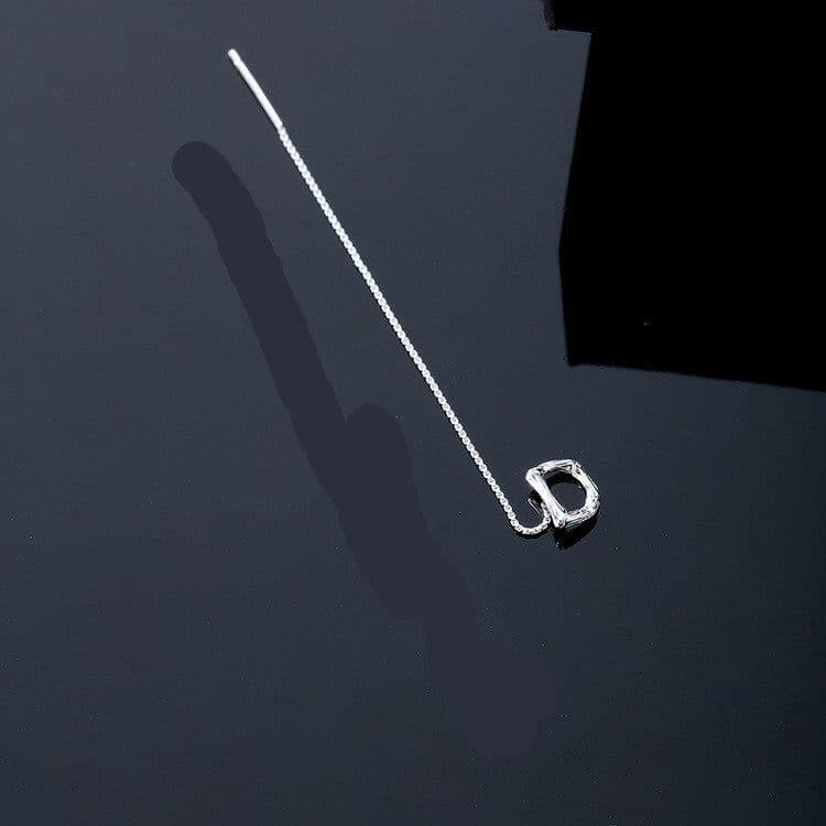 image-Fashion Jewelry 925 Sterling Silver 26 Letters Drop Earrings For Women Classic English Minimalism Student Earring Friends Party Jewelry Gift