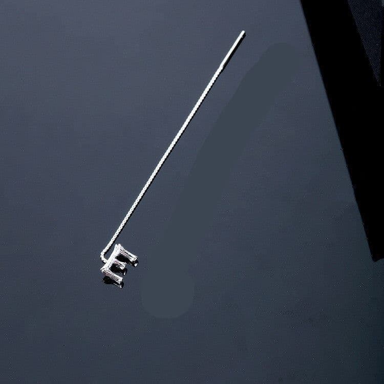 image-Fashion Jewelry 925 Sterling Silver 26 Letters Drop Earrings For Women Classic English Minimalism Student Earring Friends Party Jewelry Gift