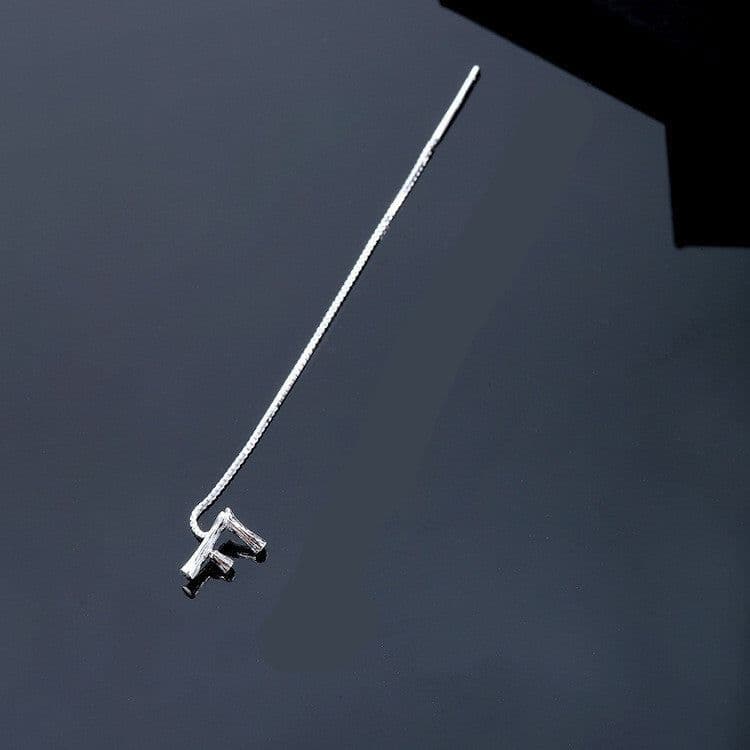 image-Fashion Jewelry 925 Sterling Silver 26 Letters Drop Earrings For Women Classic English Minimalism Student Earring Friends Party Jewelry Gift