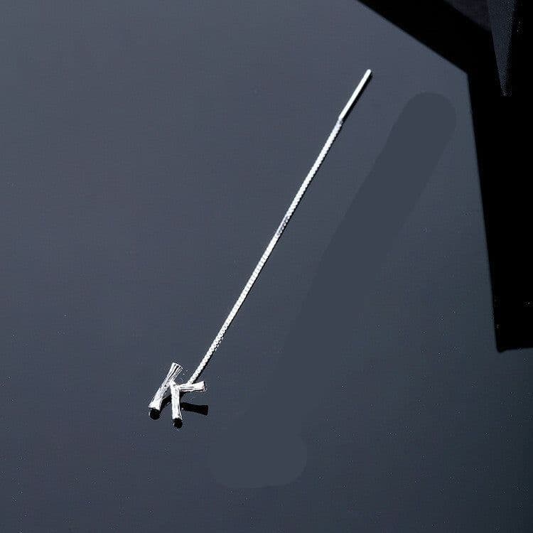 image-Fashion Jewelry 925 Sterling Silver 26 Letters Drop Earrings For Women Classic English Minimalism Student Earring Friends Party Jewelry Gift