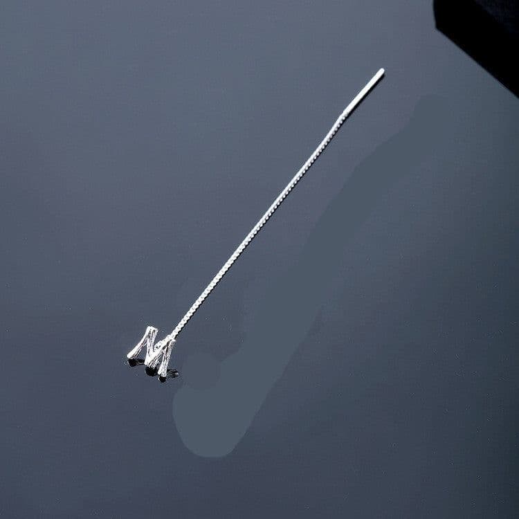 image-Fashion Jewelry 925 Sterling Silver 26 Letters Drop Earrings For Women Classic English Minimalism Student Earring Friends Party Jewelry Gift