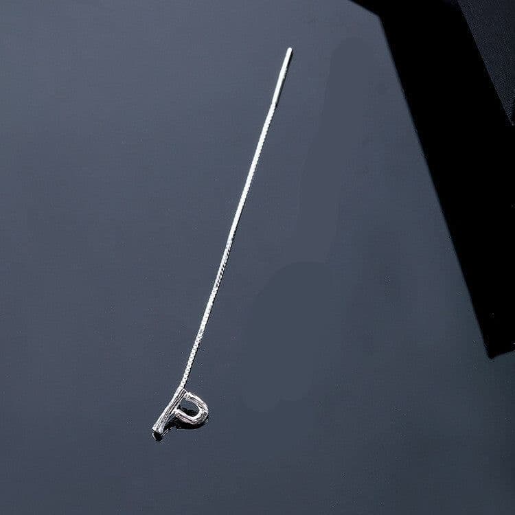 image-Fashion Jewelry 925 Sterling Silver 26 Letters Drop Earrings For Women Classic English Minimalism Student Earring Friends Party Jewelry Gift