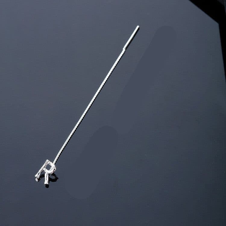 image-Fashion Jewelry 925 Sterling Silver 26 Letters Drop Earrings For Women Classic English Minimalism Student Earring Friends Party Jewelry Gift