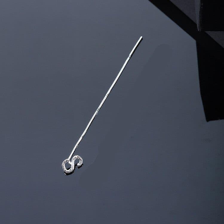 image-Fashion Jewelry 925 Sterling Silver 26 Letters Drop Earrings For Women Classic English Minimalism Student Earring Friends Party Jewelry Gift