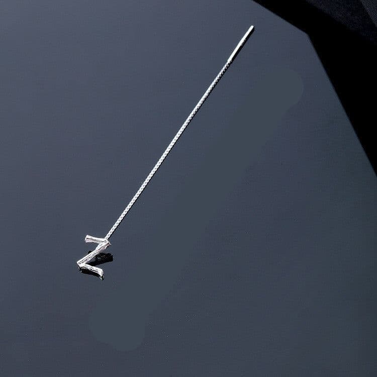 image-Fashion Jewelry 925 Sterling Silver 26 Letters Drop Earrings For Women Classic English Minimalism Student Earring Friends Party Jewelry Gift