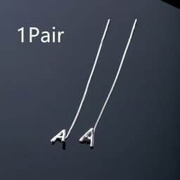 image-Fashion Jewelry 925 Sterling Silver 26 Letters Drop Earrings For Women Classic English Minimalism Student Earring Friends Party Jewelry Gift